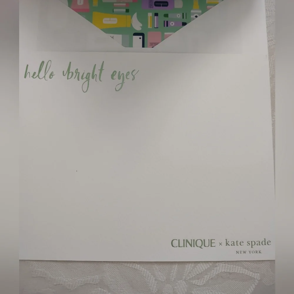 Kate Spade Hello Bright Eyes Clinique 5 Cards and 5 Envelopes